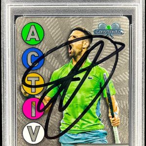 NOVAK DJOKOVIC SIGNED 2024 TOPPS GRAPHITE ACTIVE METAL TENNIS CARD AUTO PSA