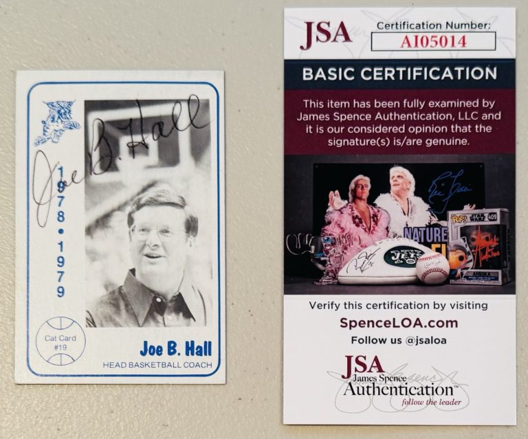 Joe B Hall Signed Auto 1978-79 Foodtown University Of Kentucky Card #19 JSA Cert