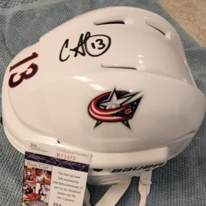 Cam Atkinson Signed Full-Size Hockey Helmet w/ JSA COA Columbus Blue Jackets
