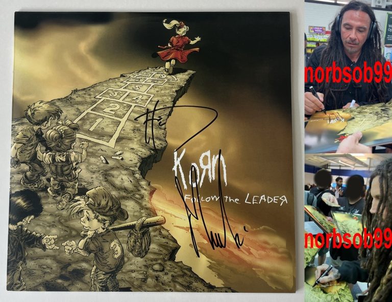 MUNKY & HEAD SIGNED AUTOGRAPH KORN FOLLOW THE LEADER VINYL ALBUM w/EXACT PROOF
