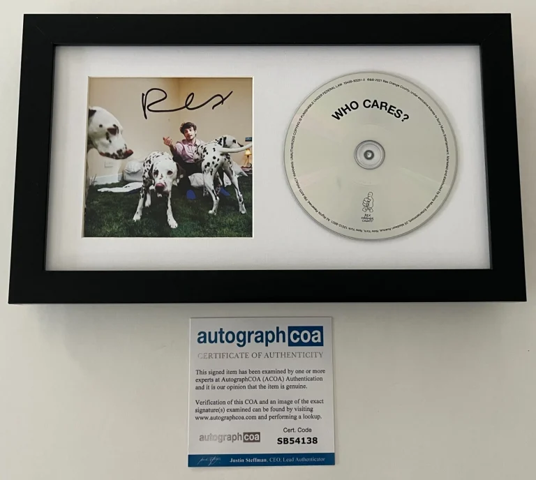 REX ORANGE COUNTY SIGNED FRAMED & MATTED WHO CARES? CD w/ AUTOGRAPH ACOA COA