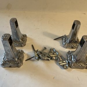 4 Vintage Ekco Towel Bar Rod MCM Retro Art Deco Chrome Original B2