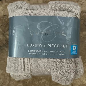 Charisma 100% Hygrocotton 4-piece Hand and Washcloth Towel Set Chrome