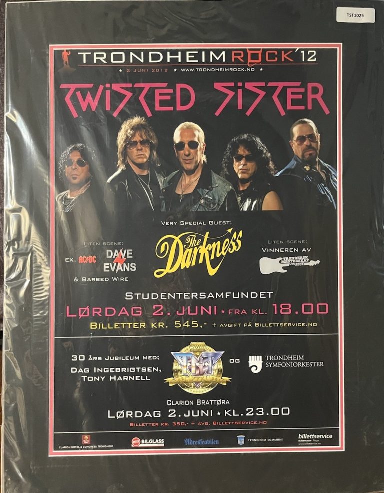 Twisted Sister 2012 Norway Trondheim Festival 20” X 28” Matted Poster READ