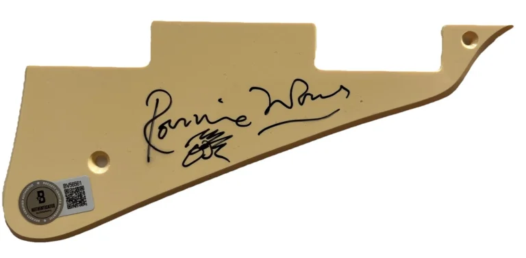 Ronnie Wood Stones Signed Autographed Guitar Pickguard & Sketch BAS Certified
