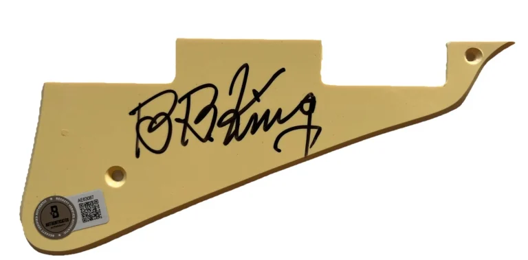 BB King Signed Autographed LP Style Guitar Pickguard BAS Certified