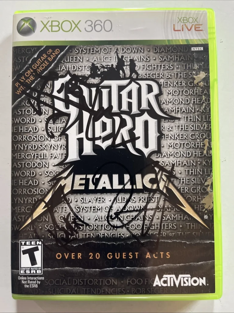 Metallica Guitar Hero Band Signed Autographed Game Case BAS Certified