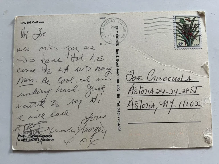 Peter Criss KISS Signed Handwritten Card to Brother Signed GEORGE  BAS Certified