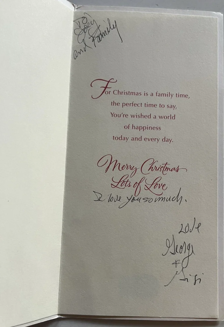 Peter Criss KISS Signed Handwritten Card 2 Brother Signed George BAS Certified