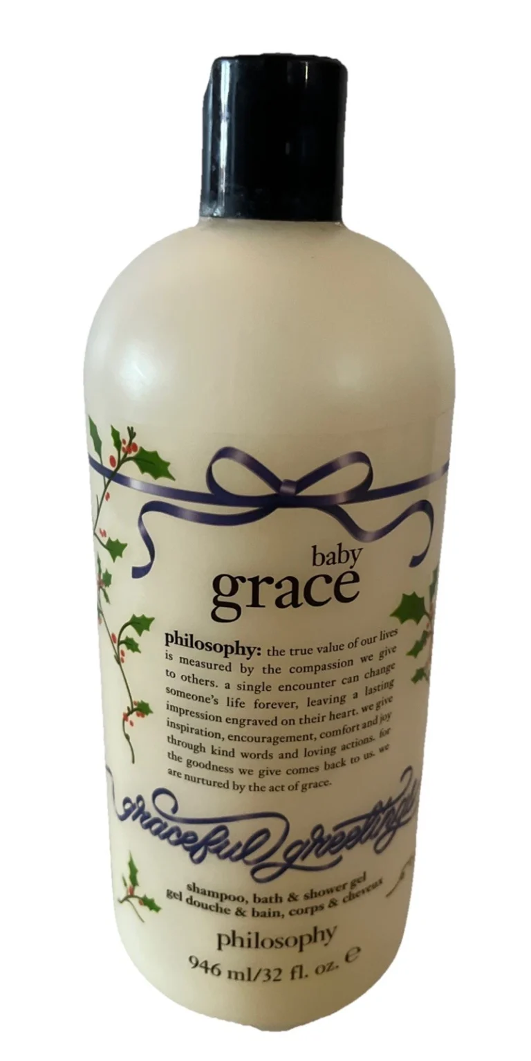 NEW PHILOSOPHY BABY GRACE 3-IN-1 SHAMPOO, BATH & SHOWER GEL 32 OZ 80% FULL COLLECTIBLE MEMORABILIA