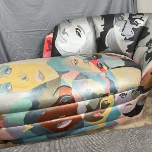 Robert Fischer Signed Original 1993 Pop Art Painted Chaise Lounger Couch Sofa