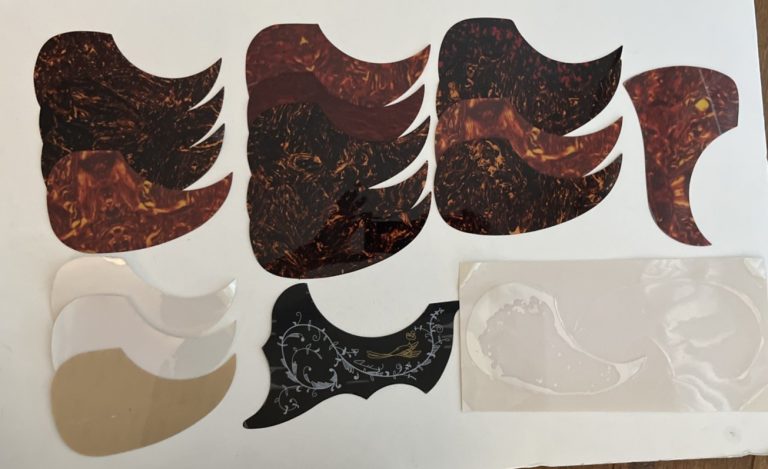 LOT OF 19 ASSORTED ACOUSTIC GUITAR PICKGUARDS GREAT FOR AUTOGRAPHS COLLECTIBLE MEMORABILIA