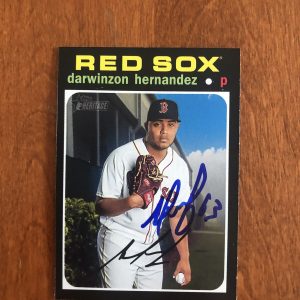DARWINZON HERNANDEZ SIGNED AUTOGRAPH 2020 TOPPS HERITAGE CARD BOSTON RED SOX
