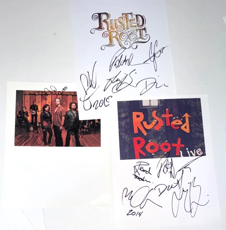 Rusted Root band REAL hand SIGNED lot set of 3 photos Michael Glabicki COA
