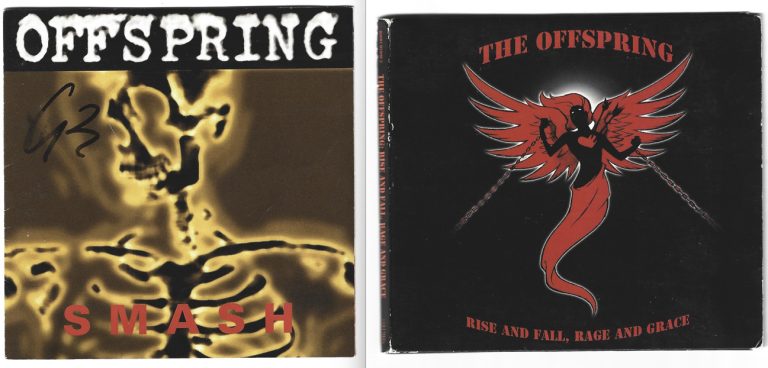 Greg Kriesel of Offspring REAL hand SIGNED Smash CD COA + Rise Fall Grace CD