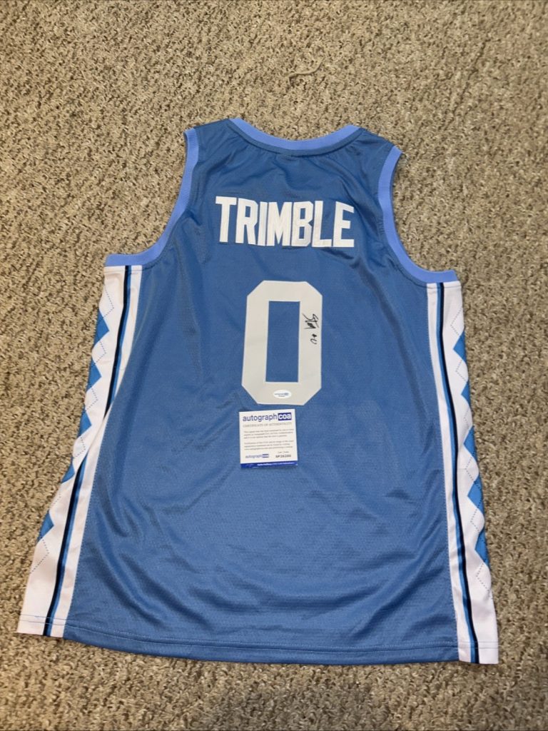 NORTH CAROLINA TAR HEELS- SETH TRIMBLE SIGNED AUTOGRAPH JERSEY ACOA BASKETBALL
