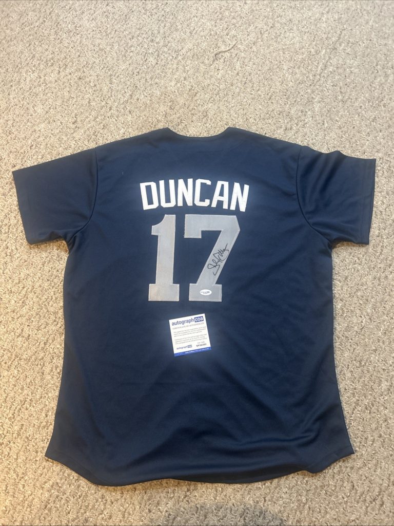 NEW YORK YANKEES- SHELLEY DUNCAN SIGNED AUTOGRAPH JERSEY ACOA BASEBALL MLB