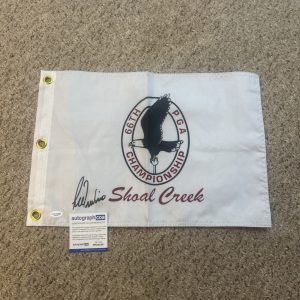 LEE TREVINO SIGNED AUTOGRAPH 1984 PGA CHAMPIONSHIP GOLF FLAG ACOA SHOAL CREEK