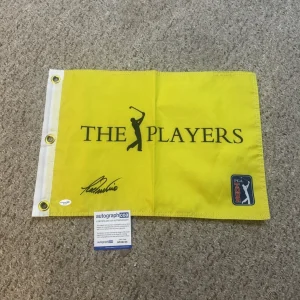LEE TREVINO SIGNED AUTOGRAPH THE PLAYERS GOLF PIN FLAG ACOA LEGEND HOF