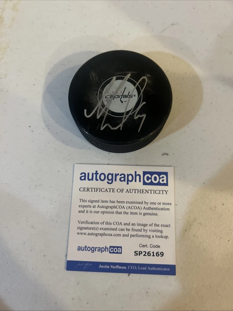 WASHINGTON CAPITALS- IVAN MIROSHNICHENKO SIGNED AUTOGRAPH HOCKEY PUCK ACOA NHL