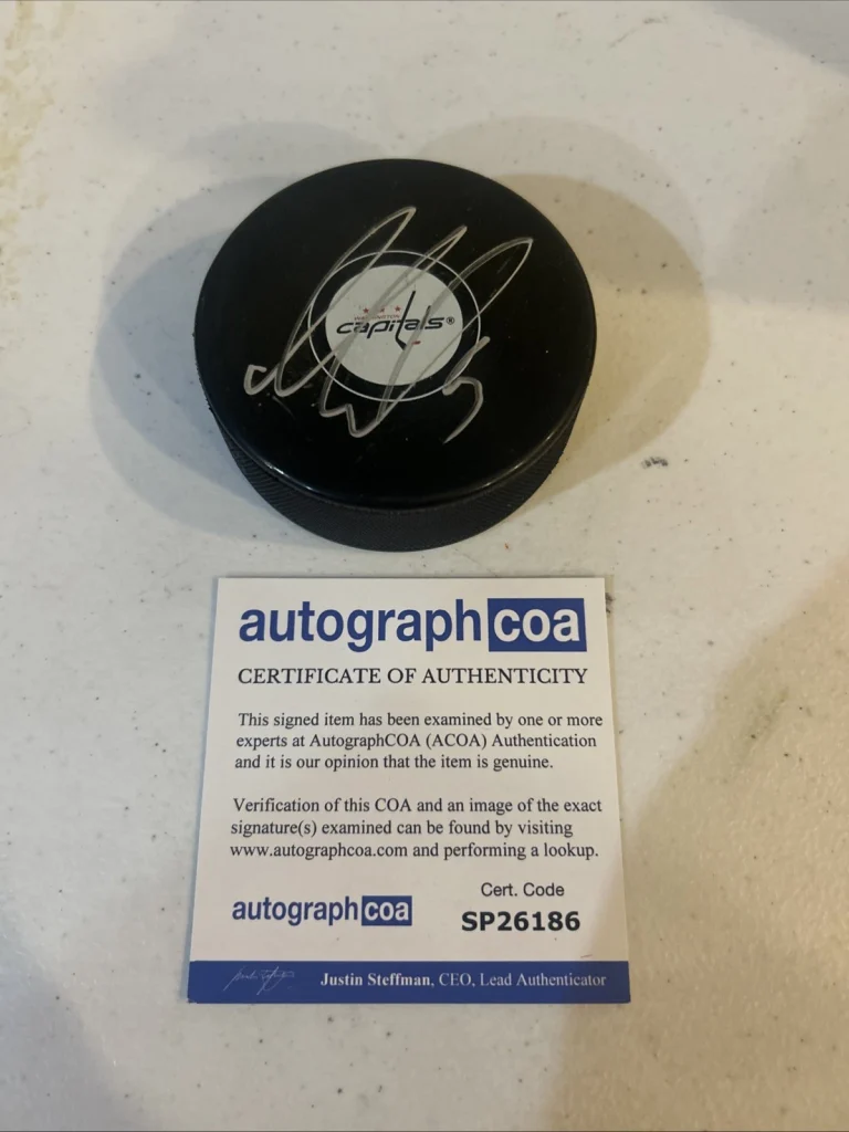 WASHINGTON CAPITALS- IVAN MIROSHNICHENKO SIGNED AUTOGRAPH HOCKEY PUCK ACOA NHL
