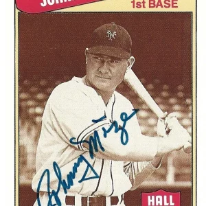 Johnny Mize SIGNED 1989 Swell Baseball Greats Hall of Fame Card COA Autographed