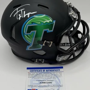 Ty Thompson Signed Autographed Tulane Green Wave Mini Helmet PSA/DNA