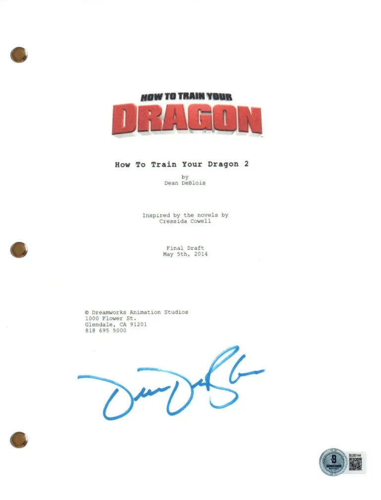 Dean DeBlois Signed Autograph How To Train Your Dragon 2 Movie Script Beckett