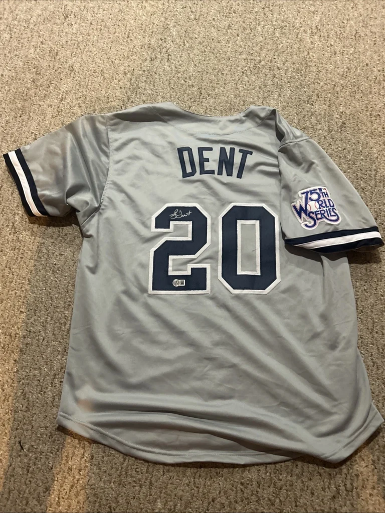 NEW YORK YANKEES- BUCKY DENT SIGNED AUTOGRAPH JERSEY BAS COA 1978 WORLD SERIES