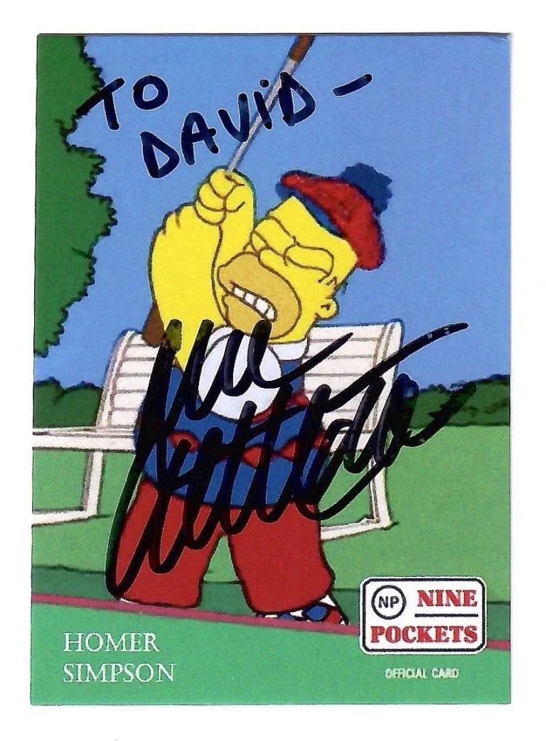 DAN CASTELLANETA HAND SIGNED TRADING CARD+COA       HOMER SIMPSON      TO DAVID