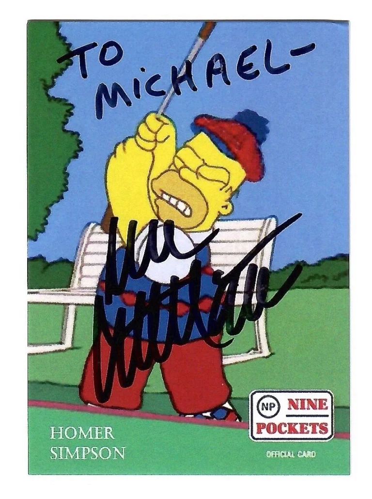 DAN CASTELLANETA HAND SIGNED TRADING CARD+COA      HOMER SIMPSON      TO MICHAEL