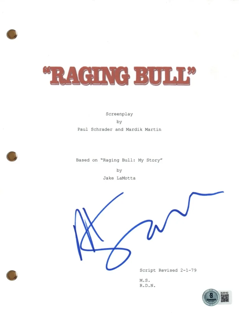 Martin Scorsese Signed Autograph Raging Bull Movie Script Screenplay Beckett COA