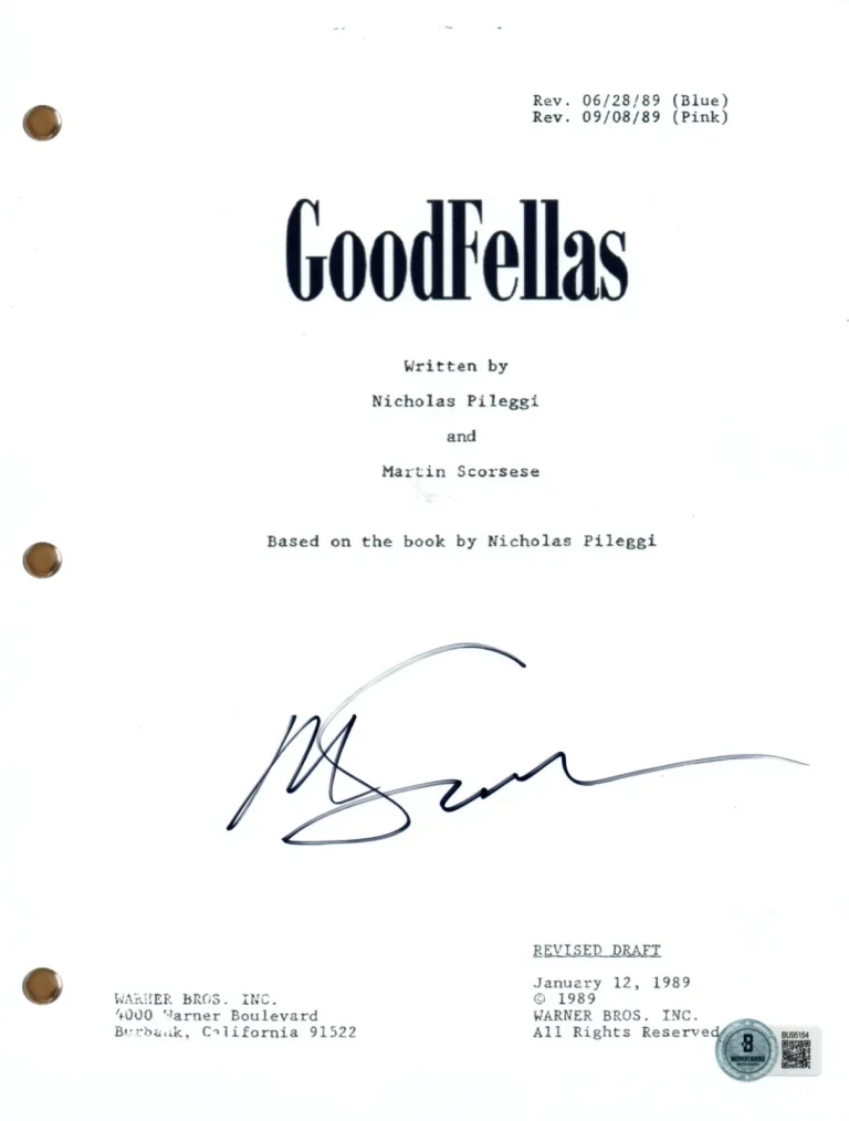 Martin Scorsese Goodfellas Signed Autograph Movie Script Screenplay Beckett COA