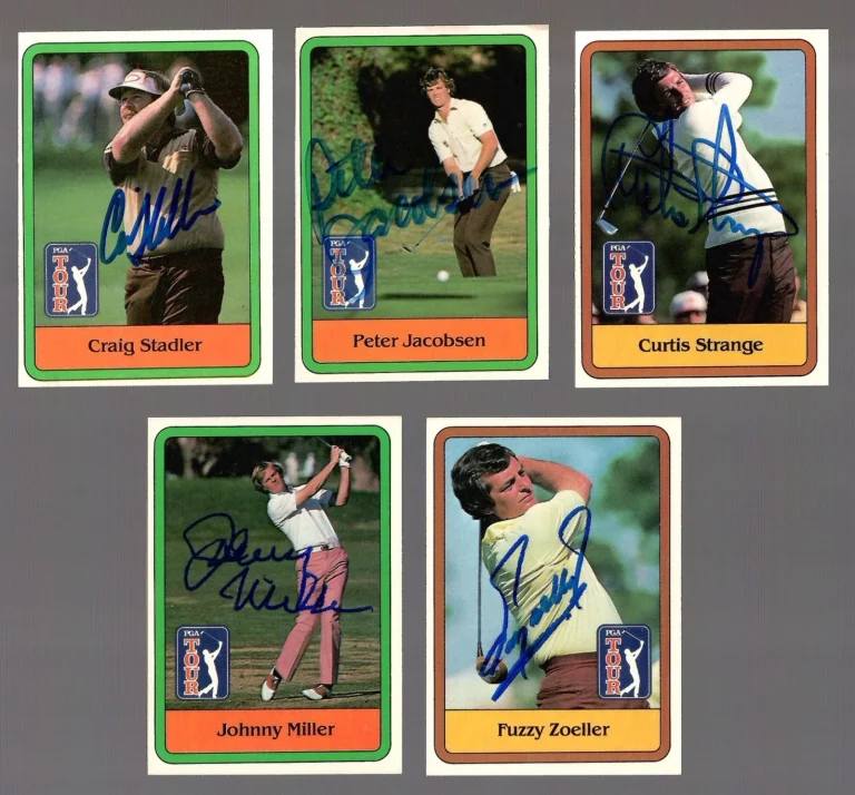 ZOELLER+MILLER+STADLER+STRANGE+JACOBSEN HAND SIGNED 1981 DONRUSS GOLF CARDS+COA