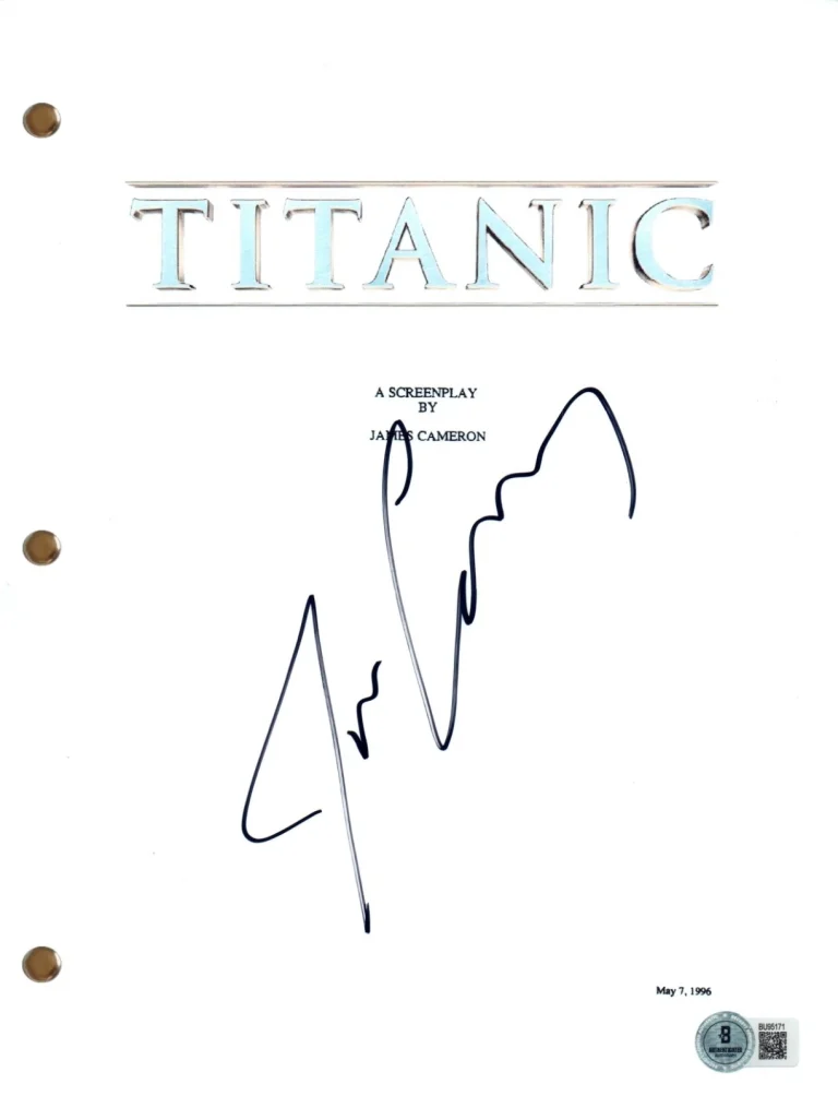 James Cameron Signed Autograph Titanic Movie Script Full Screenplay Beckett COA