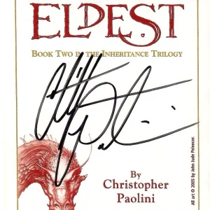 CHRISTOPHER PAOLINI HAND SIGNED BOOKPLATE FROM ELDEST BOOK 2 INHERITANCE+COA