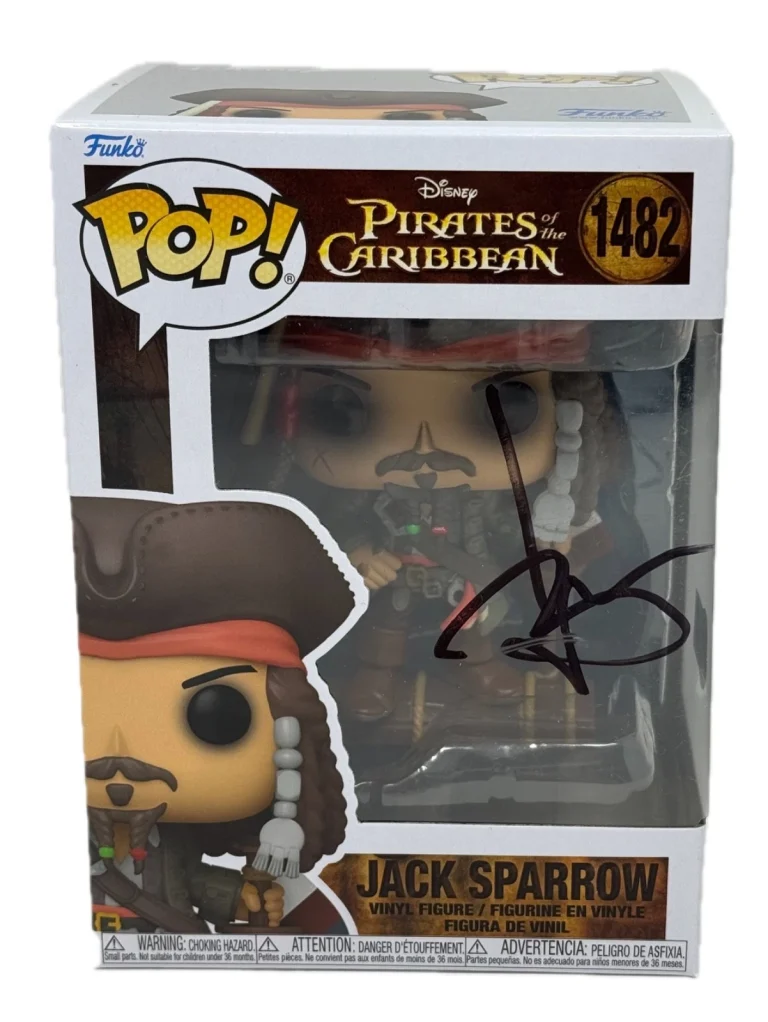 Johnny Depp Signed Jack Sparrow Funko Pop Pirates of the Caribbean #1482 Beckett