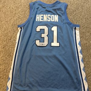 NORTH CAROLINA TAR HEELS- JOHN HENSON SIGNED AUTOGRAPH JERSEY ACOA BASKETBALL