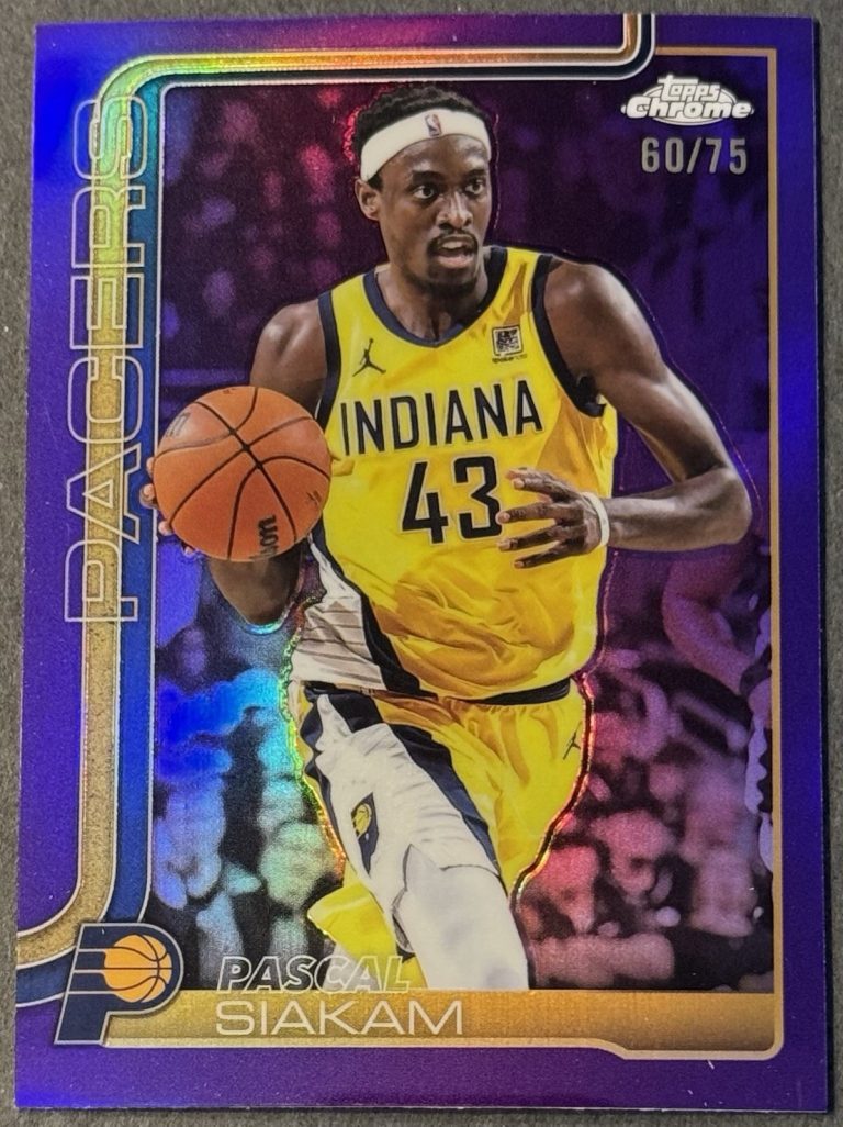 2025-26 Topps Chrome Pascal Siakam Purple #1 Reflector /75