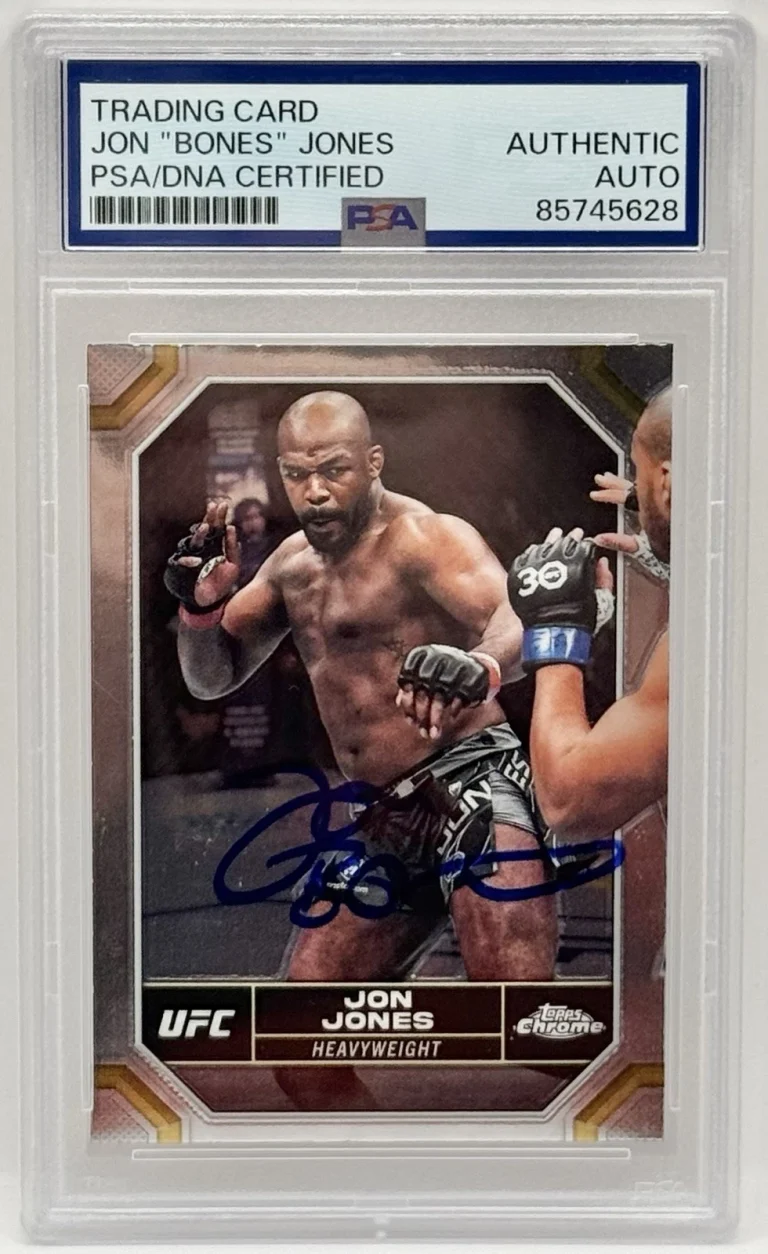 Jon Bones Jones Signed 2024 Topps Chrome UFC Card PSA/DNA Slabbed