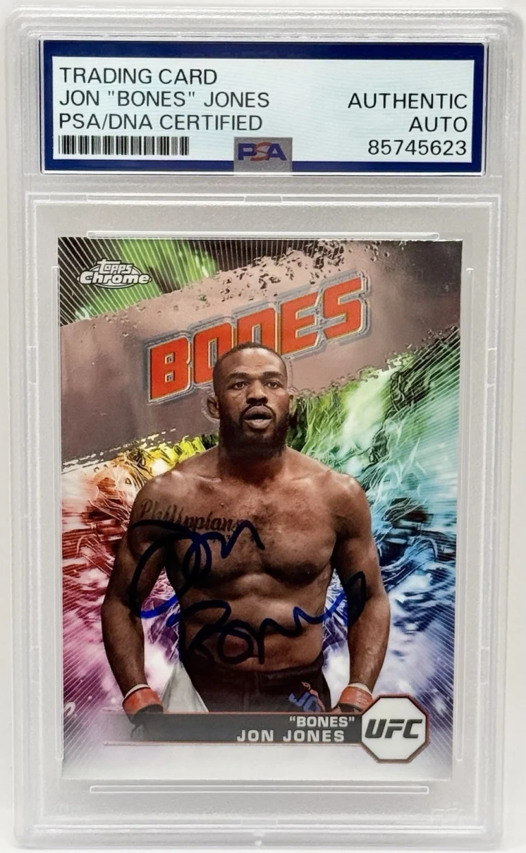Jon Bones Jones Signed 2024 Topps Chrome AKA UFC Card PSA/DNA Slabbed
