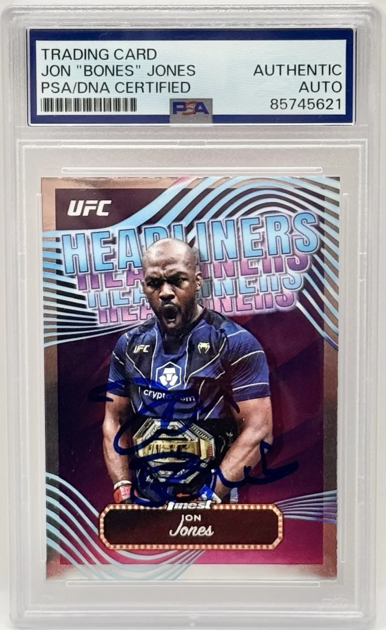 Jon Bones Jones Signed 2024 Topps Finest Headliners UFC Card PSA/DNA Slabbed