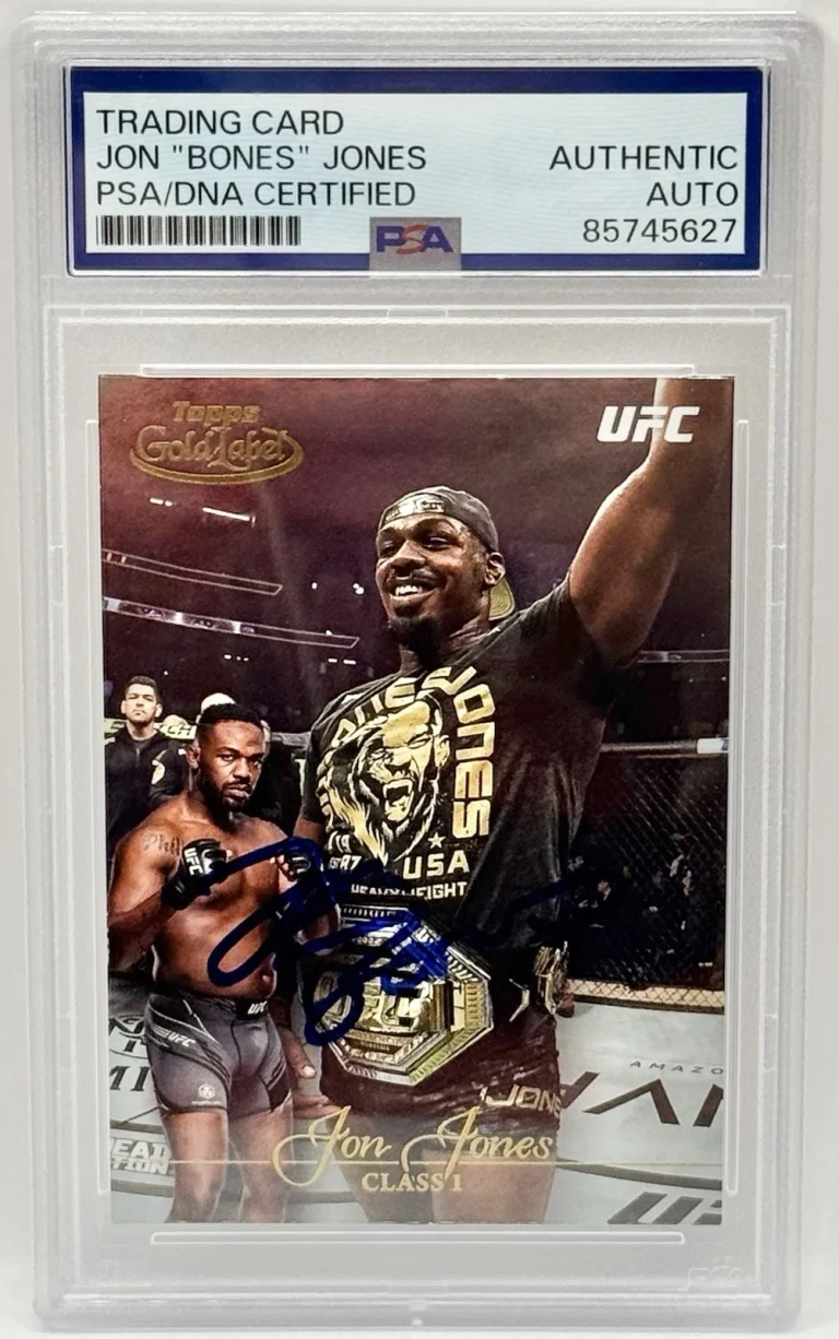 Jon Bones Jones Signed 2024 Topps Gold Label Class 1 UFC Card PSA/DNA Slabbed