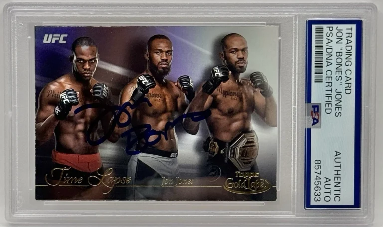 Jon Bones Jones Signed 2024 Topps Gold Label Time Lapse UFC Card PSA/DNA Slabbed