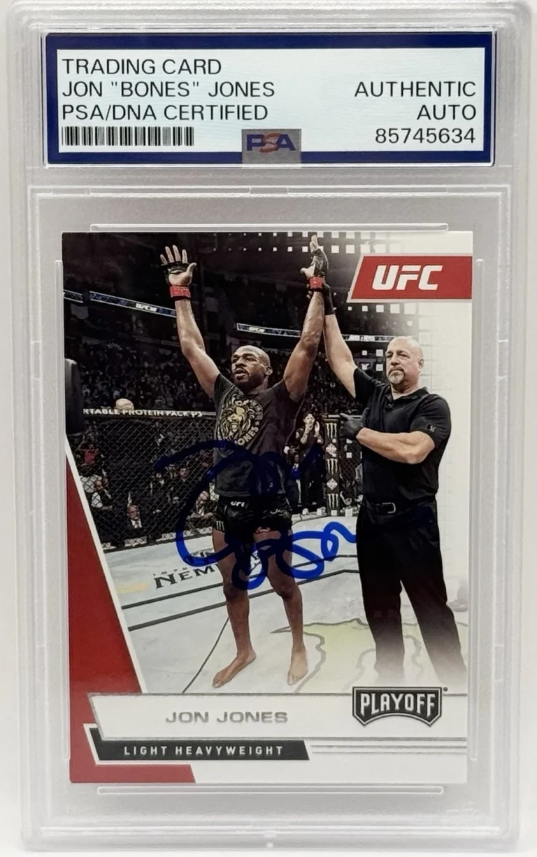 Jon Bones Jones Signed 2021 Chronicles Playoff UFC Card PSA/DNA Slabbed