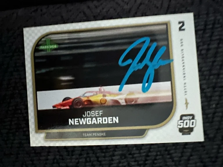 2024 Parkside Indy Car Trading Card Indianapolis 500 Signed Josef Newgarden