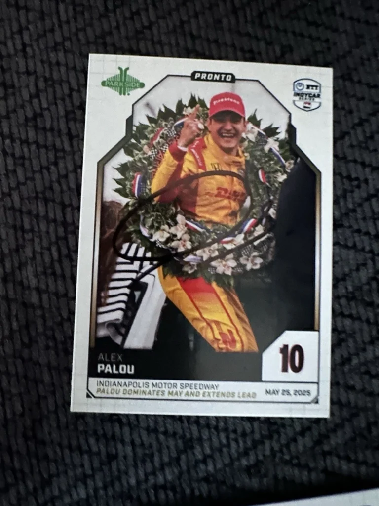 2025 Parkside Pronto Indy GP Win Car Trading Card 500 Signed Alex Palou