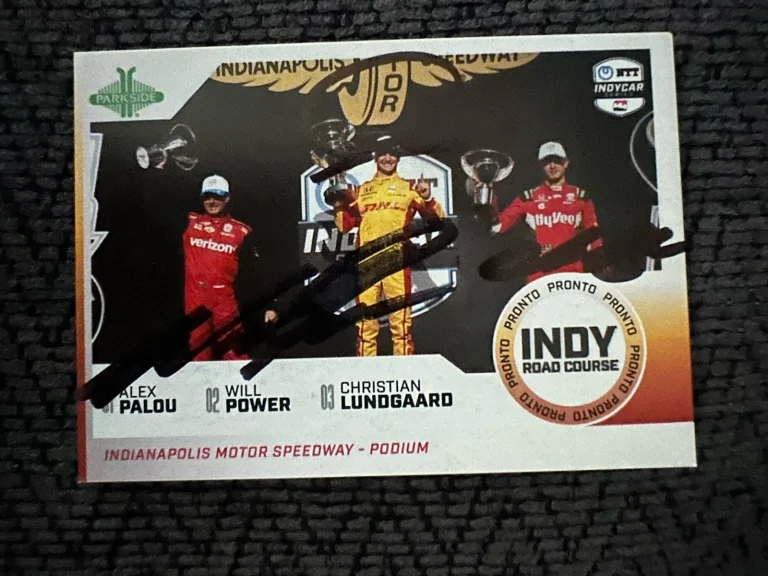2024 Parkside Indy Car Trading Card Signed Will Power Alex Palou Lundgaard