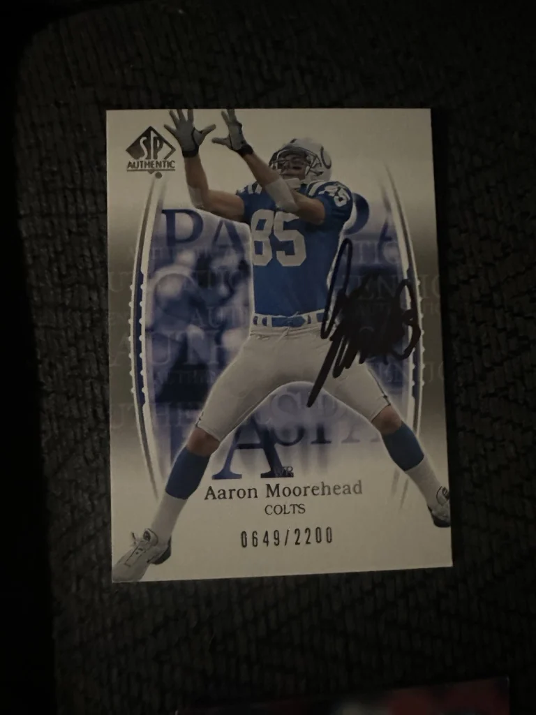 Aaron Moorehead Signed Football Trading Card Colts Rookie RC