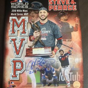 Steve Pearce Signed 2018 World Series 11x14 Photofile Inscribed “2018 WS MVP”